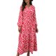 thumbnail image 1 of Vestido largo con lazo en la cintura y manga larga, vestido largo con escote en V, vestido largo con cuello en V y manga larga, vestido largo con estampado floral y manga larga, mayor durabilidad, 1 of 6