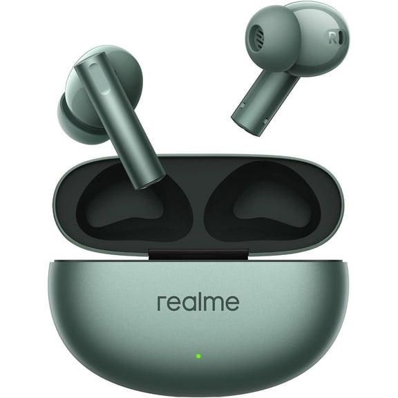 realme Buds Air 6 True Wireless Earbuds, 50dB Active Noise Reduction, Hi-Res Sound, LHDC, 12.4mm Dynamic Bass Driver, 6 Mics Clear Call, 40H Battery, Bluetooth 5.3, IP55 Water Resistance - (Green)