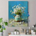 thumbnail image 4 of Qisvanset Daisies In Kettle Canvas Print 15.75x11.81 Inches, 4 of 8