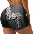 thumbnail image 2 of Fotbe Monochrome Leopard Horse Seamless Shorts, Womens Workout Shorts High Waist Stretch Booty Short for Gym/Yoga/Running/Biking-Small, 2 of 9