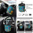 thumbnail image 5 of Jeiento Floral Dragonfly Car Seat Cover Set 15PCS with Auto Steering Wheel Cover Seat Belt Strap Pads Cup Coasters Trash Bag Air Vent Storage Bag Rearview Mirror Cover Keychain Auto Interior Decor, 5 of 7