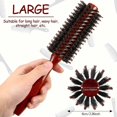 thumbnail image 3 of 3 Pieces Boar Bristle Round Brush Round Hair Brush with Wood Handle Quiff Roller Brush for Women and Girls (10/12/ 14 Rows), 3 of 4