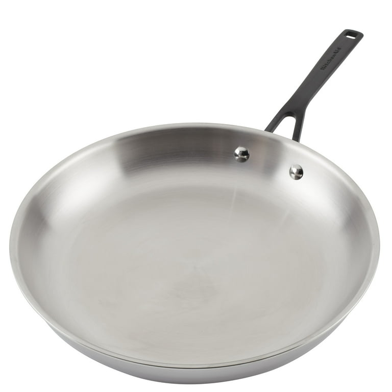 12 Inch Tri-Ply Clad Stainless Steel Fry Pan - Boston Handle