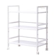 thumbnail image 5 of Zimtown 3-Tier Kitchen Cart, Wire Mesh Rolling Cart Serving Utility Shelf Organization, White, 5 of 7