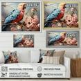 thumbnail image 4 of Designart "Exotic Grace In Blue Parrots I" Parrot Floater Framed Wall Art Prints, 4 of 5