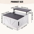 thumbnail image 4 of Vevor ZFXBSKFZ36YC412GHV1 36 in. Farmhouse Square Coffee Table, Hinged Lift Top with Built-in Power Strip, Wooden Rustic Cocktail - Brown & White, 4 of 10