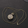 thumbnail image 3 of CHOK Montre Vintage Rétro Bronze Quartz Chaîne Pendentif Collier Montres (Fleur Creuse), 3 of 4