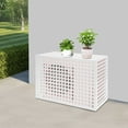 thumbnail image 2 of ToppiJoy 100*50*70cm Air Conditioner Fence, Metal Outdoor Privacy Screen Panels, Freestanding Wall Divider Decorative Fencing for Outside Garden Porch Patio, 4 Panels, White, 2 of 13
