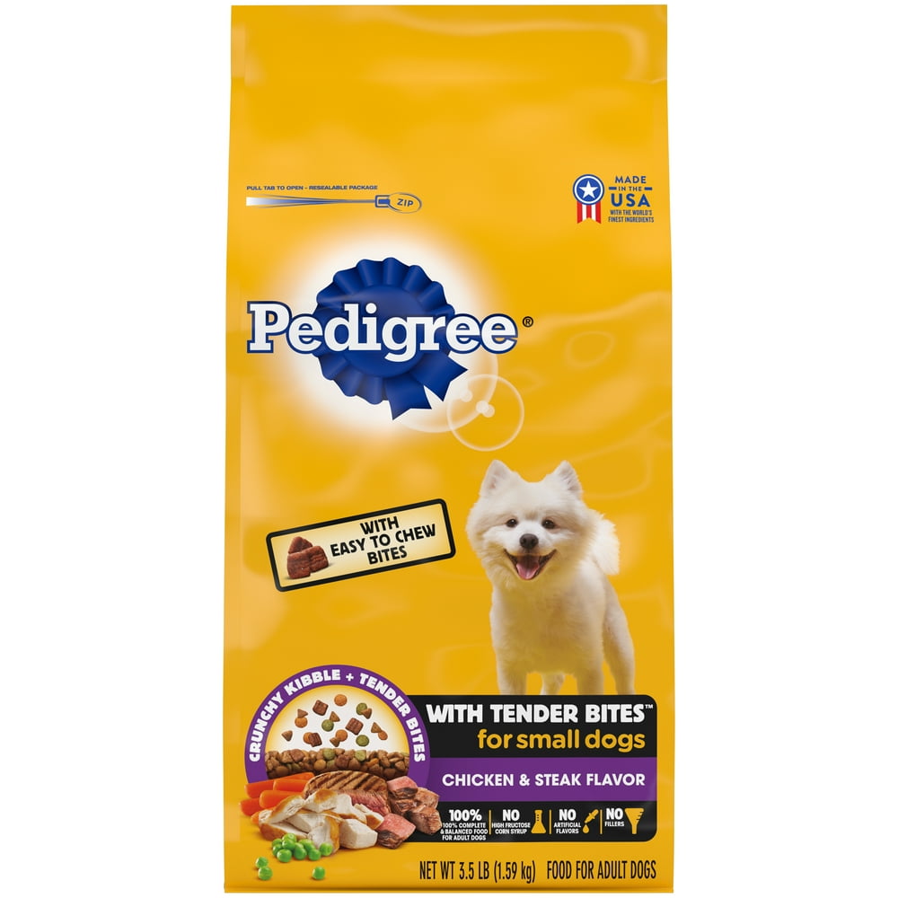 PEDIGREE with Tender Bites Complete Nutrition Adult Small Breed Dry Dog Food, Chicken & Steak