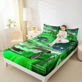 thumbnail image 4 of jejeloiu Extreme Sports Car Twin Sheet Sets,Racing Speed Twin Fitted Sheet,Green Race Car Flat Sheet For Boys Teens,Luxury Bedroom Decor,3-Piece, 4 of 7