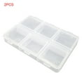 thumbnail image 1 of 2 Pieces Pill Case 6 Slots Travel Pill Storage Box Plastic Portable Jewelry Empty Container Organizer, 1 of 8