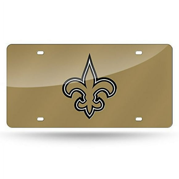 Rico Industries Placa de matrícula metálica láser de los New Orleans Saints de la NFL, 6 x 12 pulgadas