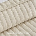 thumbnail image 5 of EVERGRACE Cross Stitch Pre-Washed Cotton Quilt Bedding Set King Size, Oversized 3 Pieces Lightweight Bedspread Coverlet for All Season, with 2 Matching Shams, Flax Beige,118"x106", 5 of 8