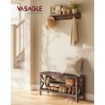 thumbnail image 1 of VASAGLE Shoe Bench, Entryway Bench, Shoe Storage Bench, 2-Tier Shoe Rack, 11.8 x 39.4 x 18.9 inches, Holds up to 600 lb, Farmhouse Style, for Living Room, Bedroom, Maroon Brown ULSB153K51, 1 of 5