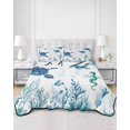 thumbnail image 3 of Blue Green Sea Turtle Twin Size Down Alternative Comforter, Lightweight Comforter Quilt Bedding Set with Pillow Shams Summer Ocean Coral Fish Seahorse All Seasons Bed Comforter Duvet Insert 68"x86", 3 of 7