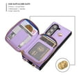 thumbnail image 6 of Dteck for Galaxy Z Fold 6 Crossbody Wallet Case, Card Holder Phone Case for Women, Zipper Leather Purse with Wrist Strap, Protective Back Cover for Samsung Galaxy Z Fold 6,Purple, 6 of 9