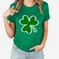 thumbnail image 2 of BLVB Womens Short Sleeve St. Patricks Day Tops Cute Shamrock Printed Tee Shirts Crewneck Casual Tunic Tops for Girls, 2 of 3
