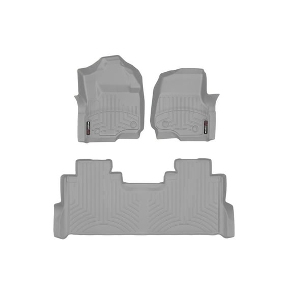 WeatherTech Custom Fit FloorLiners compatible with 2025-2025 Ford Super Duty - 1st & 2nd Row, Grey