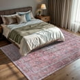 thumbnail image 3 of GLN Rugs Camelot - Indoor, Machine Washable Area Rug - 8'x10' Turkish - Pink / Coral Home Carpet, 3 of 8