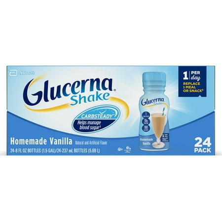 Glucerna Diabetes Nutritional Shake Homemade Vanilla To Help Manage Blood Sugar 8 fl oz Bottles (Pack of