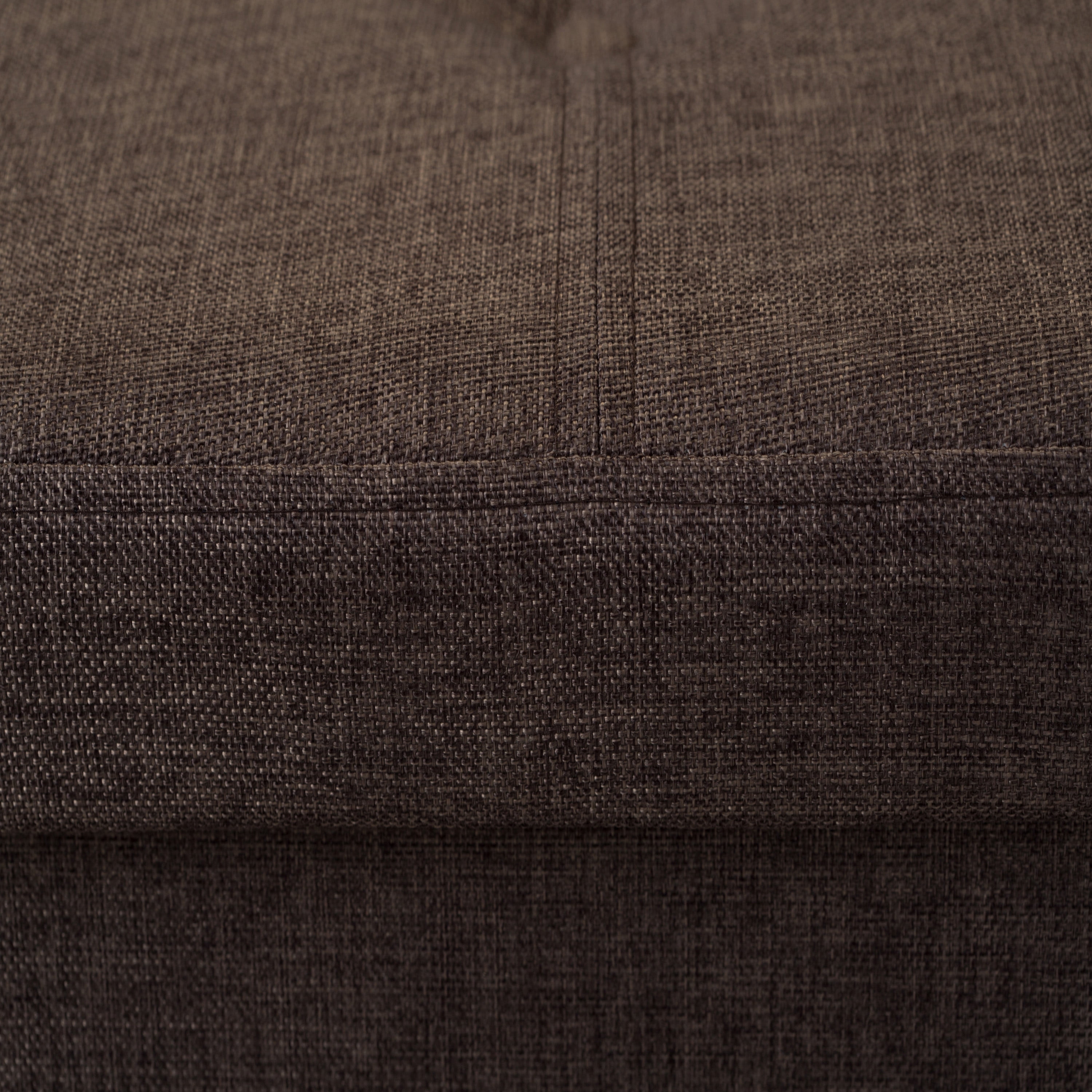 Simplify Faux Linen Folding Storage Ottoman Cube in Espresso