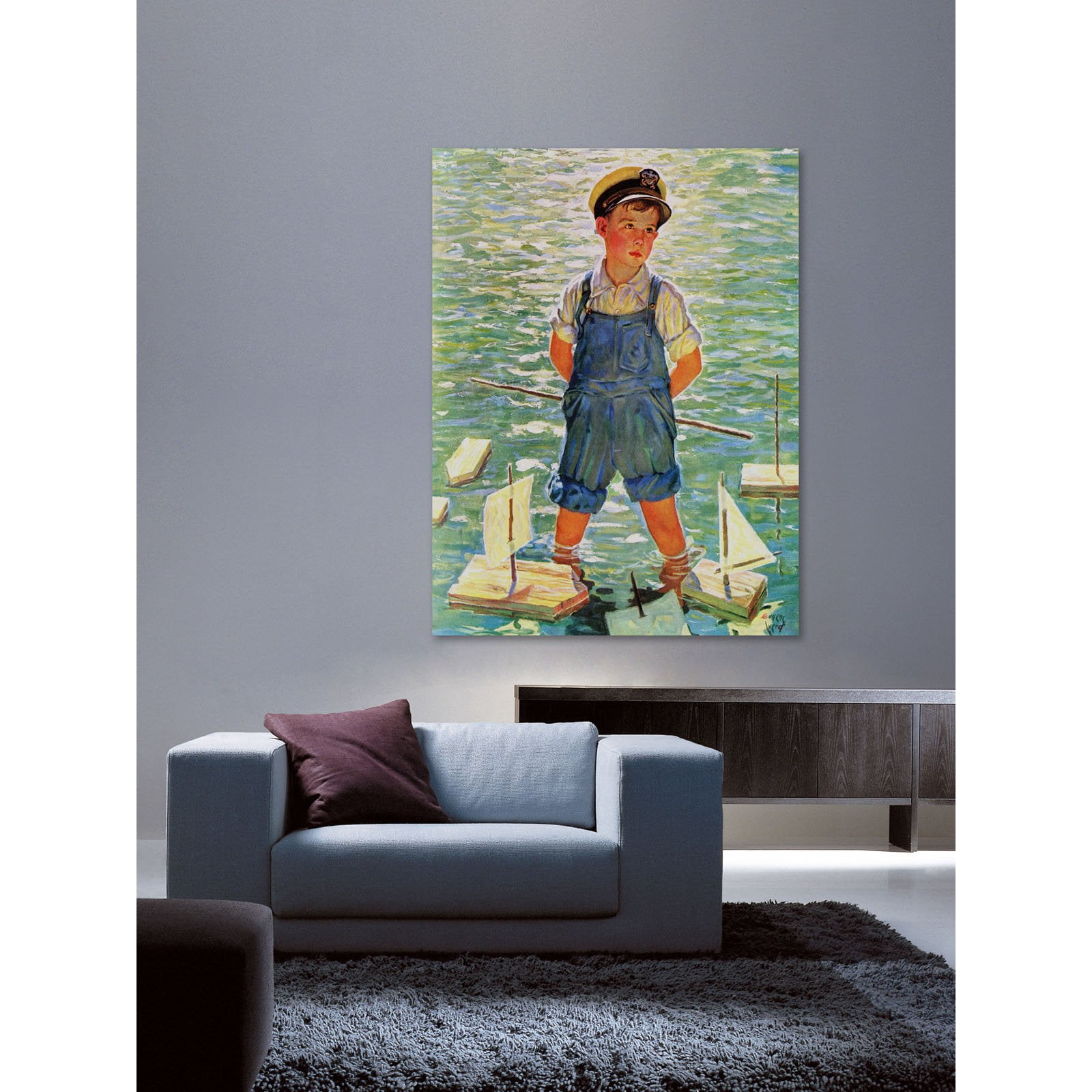 "Toy Boats" Painting Print on Wrapped Canvas