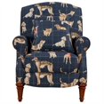 thumbnail image 2 of Bowery Hill Happy Dog Fabric Recliner with Two Matching Pillows in Navy Blue, 2 of 9