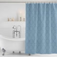 thumbnail image 2 of Polyester Fabric Haze Blue Plaid Shower Curtain, Farmhouse Modern Abstract Striped Waterproof Bathtub Curtain Bathroom Decor Set with Hooks 54 x 78 Inches, 2 of 6