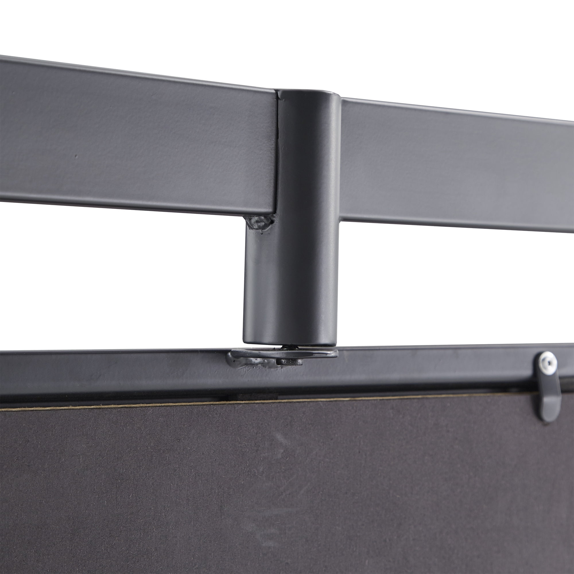 Weston Home Elle Matte Black Metal 1-Drawer and Shelf Hall Tree with Mirror