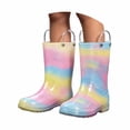 thumbnail image 3 of SUYIDA Gradient Rain Boots for Girls Mid Calf Waterproof Easy On Boots Non Slip Sole All Seasons Outdoor Play Boots, 3 of 6