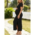thumbnail image 2 of Women's Short Sleeve Maternity Dresses Clothes Split Pregnancy Maxi Dresses, 2 of 6