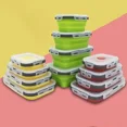 thumbnail image 3 of 1PCS Rectangle Foldable Silicone Lunch Box Refrigerator Microwave Oven Lunch Box Storage Boxes Outdoor Food Taper Lonchera grey pink 1, 3 of 6