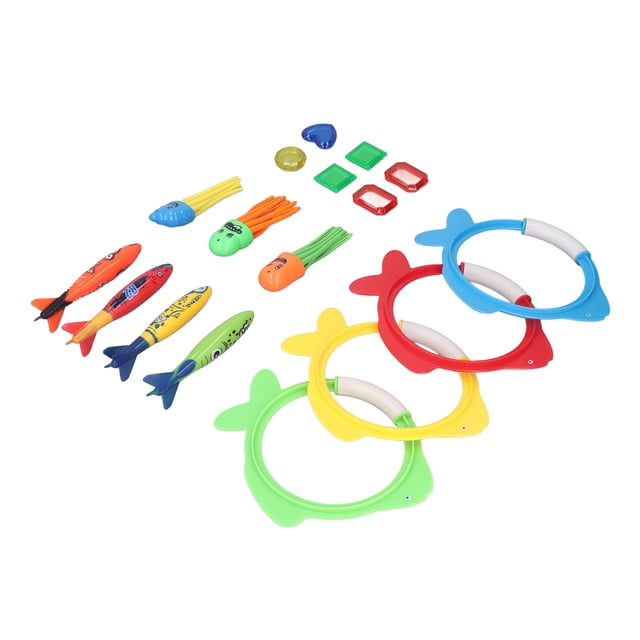 Juegos de juguetes de buceo para natación, 17 piezas, juguetes submarinos para piscina para niños, juguetes de buceo para piscina para niños, solución innovadora