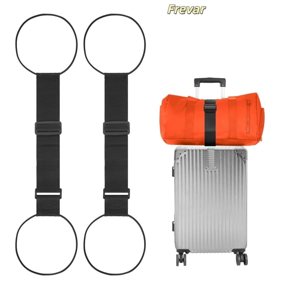 Add a Bag Luggage Straps 2 Pack, Adjustable Bungee Elastic Belt to Connect Two Suitcases, Secure Carry On & Travel Essentials, Black