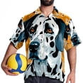 thumbnail image 4 of Spotted Dog Men's Hawaiian Button Down Printed Short Sleeve Summer Beach Shirts, 4 of 6