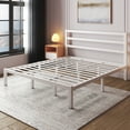 thumbnail image 7 of King Size Metal Platform Bed Frame with Headboard, Heavy Duty Steel Slat Support, Under-Bed Storage, No Box Spring Needed, White, 7 of 7