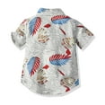 thumbnail image 3 of Vedolay Short Sets For Boy Casual Summer Boy's 2 Piece Outfits Tropical Print Button Front Short Sleeve Shirt and Shorts,Yellow 12-18 Months, 3 of 5
