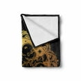thumbnail image 2 of Psychedelic Soft Flannel Fleece Throw Blanket, Occult Medieval Graphic Artwork, Cozy Plush for Indoor and Outdoor Use, 50" x 70", Yellow and Black, by Ambesonne, 2 of 6