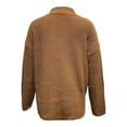 thumbnail image 5 of Duoif Sweaters for Women Trendy Kint Long Sleeve 1/4 Zip Pullover Turtleneck Sweater for Women, Women's Sweaters Womens Tops Brown L, 5 of 7