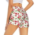 thumbnail image 3 of Xecao's Strawberry1 for a double-layer running short for women, perfect for gym, tennis, and more, featuring a convenient pocket., 3 of 9