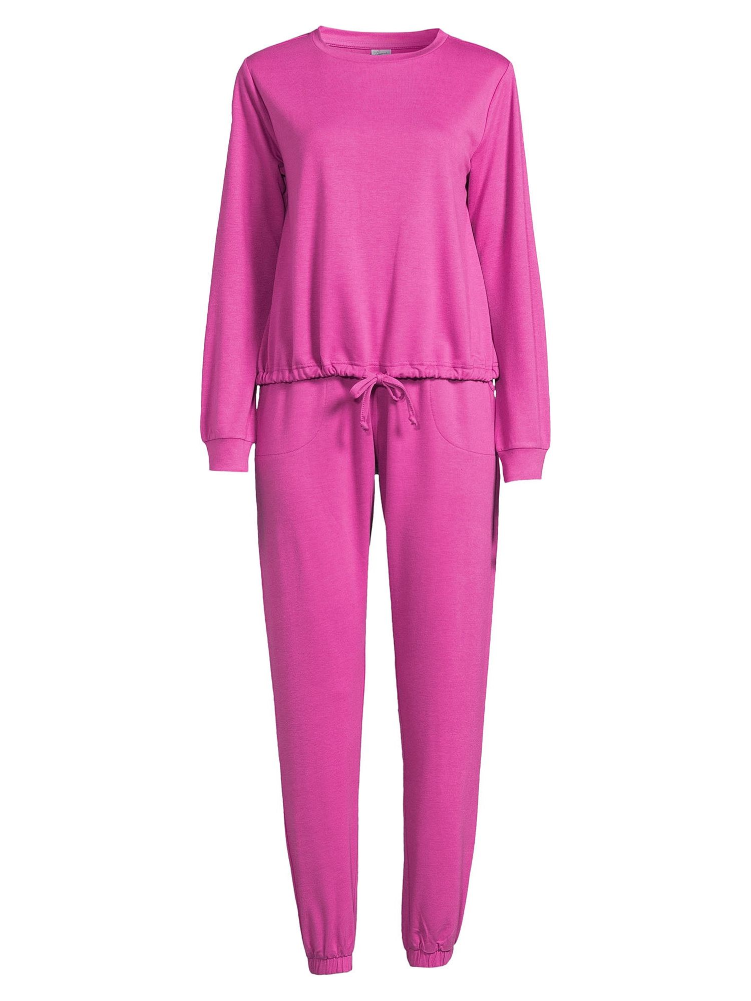 Lissome Women's and Women's Plus L/S French Terry 2-Piece PJ Set - image 5 of 6