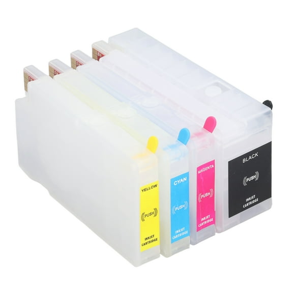 LLC 4 Colors Ink Cartridge with Permanent Chip Refillable Ink Box Replacement Printer Accessories for HP 711 BK C M Y