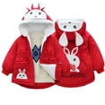 thumbnail image 4 of Chenyin Baby Toddler Winter Coats Fleece Jacket for Girls Boys Thickening Snowsuit Girls Boys Hooded Cotton Jacket Warm Outerwear Clothes for Kids 1- 8T, 4 of 9