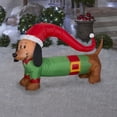 thumbnail image 2 of 4' Gemmy Airblown Inflatable Christmas Wiener Dog Wearing Sweater & Santa Hat Yard Decoration, 2 of 4