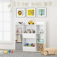 UTEX Kids' ToyBox & Bookshelf Combo, 8 Cubby Case, Toy Organizer