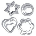 thumbnail image 2 of Stainless Steel Cookie Biscuit Cutter Set | 12-Piece Mold Templates | 4 Unique Shapes, 3 Sizes Each | Easy Cut, Clean, Durable | Ideal for Dough, Pastry, Sandwiches, 2 of 9