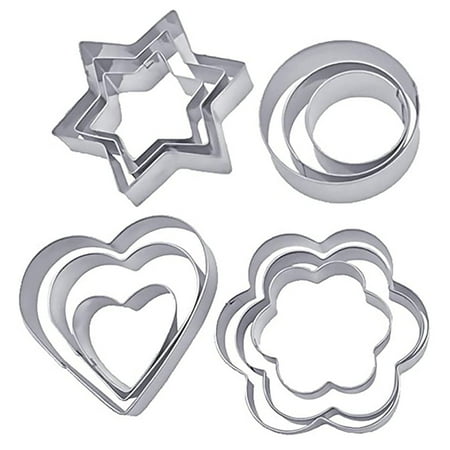 

ZHUASHUM Cake Mold Cookie Of In Forms Biscuits Flower Steel Biscuits Stainless 12Pc Cutting Cake Mould Kitchen Accessories