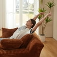 thumbnail image 6 of Aukfa 79" Oversized Chaise Lounge Indoor, Corduroy Sleeper Sofa Bed, Upholstered Couch, No Assembly Required for Living Room, Bedroom, Orange, 6 of 6