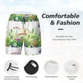 thumbnail image 6 of Picia Plants and Insects pattern Mens Swim Trunks with Compression Liner Stretch Beach Shorts Quick Dry with Zipper Pockets No-Chafing Board Shorts-, 6 of 9
