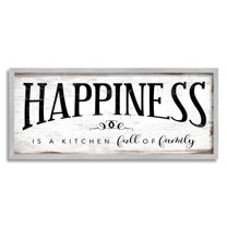 Stupell Home Décor Industries Happiness is Kitchen Full of Family Rustic Sentiments, 10 x 24, Designed by Daphne Polselli